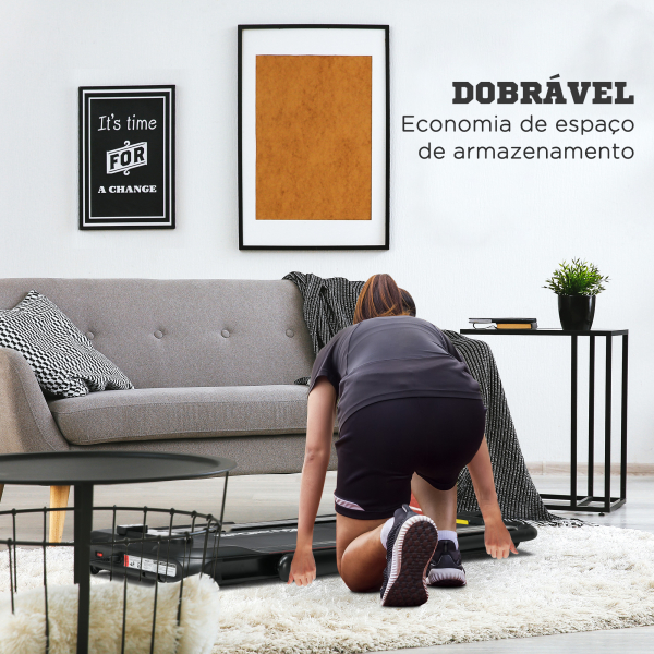 SPORTNOW Passadeira Dobrável 2 em 1 com Velocidade 12km/h Superfície de Corrida 36x105 cm e Controlo Remoto 135x65x105 cm Preto - Image 5