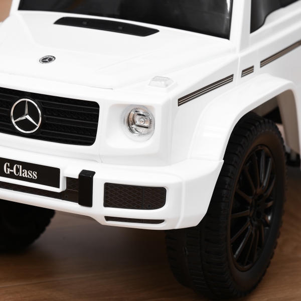 HOMCOM Carro Andador para Bebés com Licença Mercedes G350 com Compartimento de Arrumação e Volante Carga 25 kg 62,5x28,5x45 cm Branco - Image 8