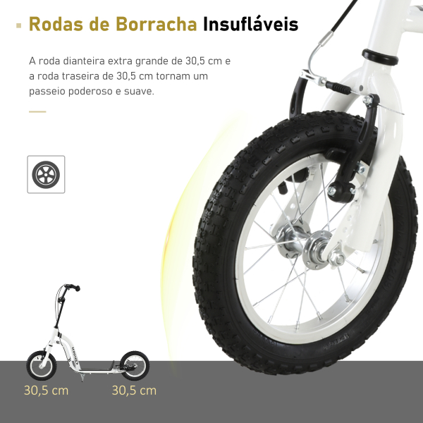 HOMCOM Trotinete com altura ajustável 2 Pneus infláveis ​​para crianças acima de 5 anos - Image 4