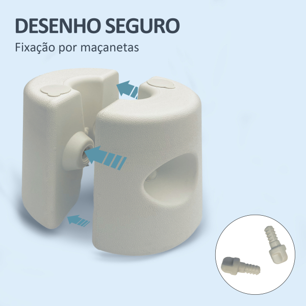 Outsunny Conjunto de 4 Pesos para Tendas Dobráveis Suportes Enchivel com 9,5 kg de Água ou 12 kg de Areia  Ø24x25,5 cm Branco - Image 6