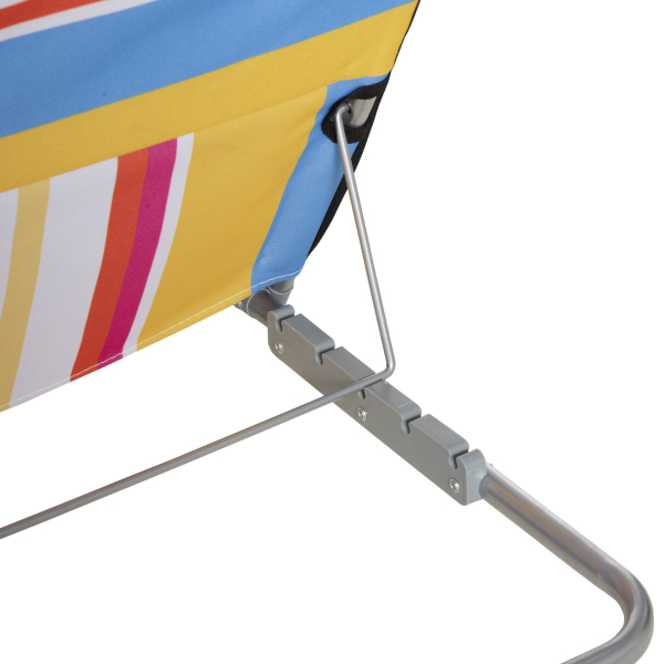 Outsunny Conjunto de 2 Esteiras de Praia Dobráveis 124x53x50cm com Encosto Ajustável e Apoio para a Cabeça Esteira de Praia Tecido Oxford Aço com Bolsa de Transporte Multicor - Image 9
