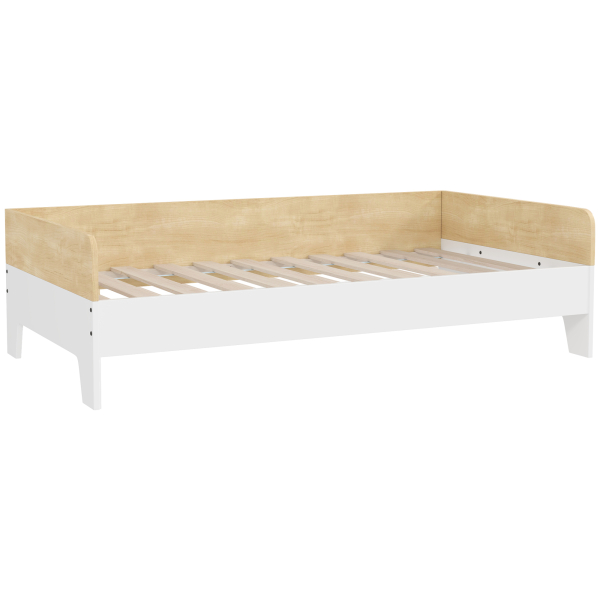 AIYAPLAY Cama para Crianças acima de 3 Anos 143,5x74x40 cm Cama de Madeira para Crianças Carga 80 kg para Dormitório Branco e Madeira