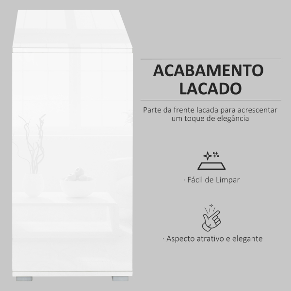 HOMCOM Aparador Auxiliar com 2 Portas 2 Gavetas e Prateleira Ajustável Abertura a Pressão Móvel Organizador de Armazenamento para Dormitório Sala de Estar 79x36x74cm Branco - Image 5