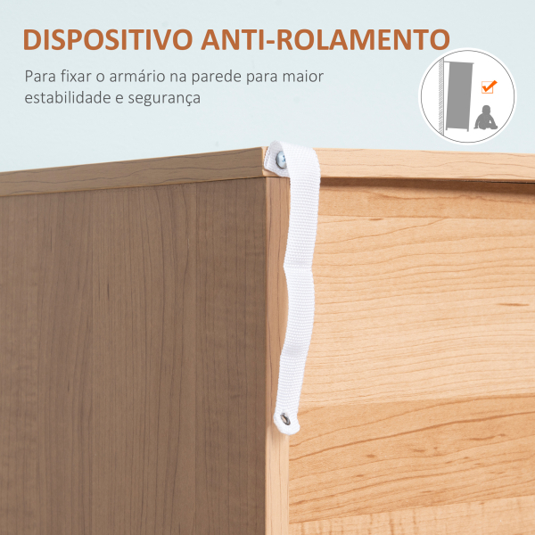 HOMCOM Cómoda de Madeira com 3 Gavetas Armário Auxiliar de Armazenamento Moderna com Pés Elevados para Dormitório Sala de Estar 80x39x80cm Branco e Madeira Natural - Image 6