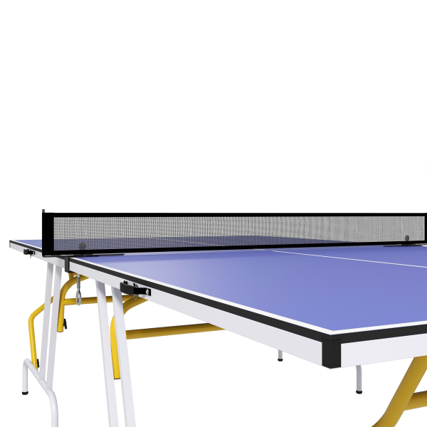 SPORTNOW Mesa de Ping-Pong Dobrável com Rede Apoio para os Pés Ajustáveis e Estrutura de Aço para Interior e Exterior 274x152,5x76 cm Azul - Image 8