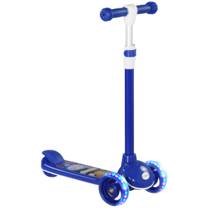 AIYAPLAY Trotinete para Crianças Trotinete com 3 Rodas LED Altura Ajustável Carga 25 kg 52x29x63-76 cm Azul