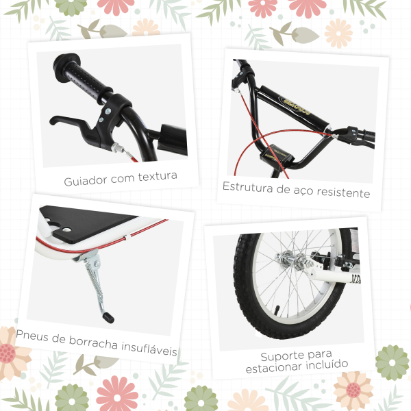 HOMCOM trotinete para crianças acima de 5 anos de altura ajustável com pneus Freio Branco - Image 6