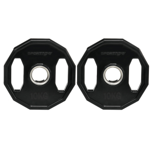 SPORTNOW Conjunto de 2 Discos de Pesos Olimpicos 10kg Ferro Fundido Placas de Peso com Orifício de 5cm Ø32x4 cm Preto