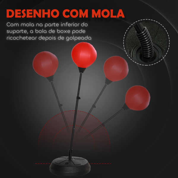 AIYAPLAY Punching Ball para Crianças Kit de Boxe para Crianças com Luvas de Boxe Altura Ajustável 122,5-147 cm e Base Preenchível Vermelho - Image 6