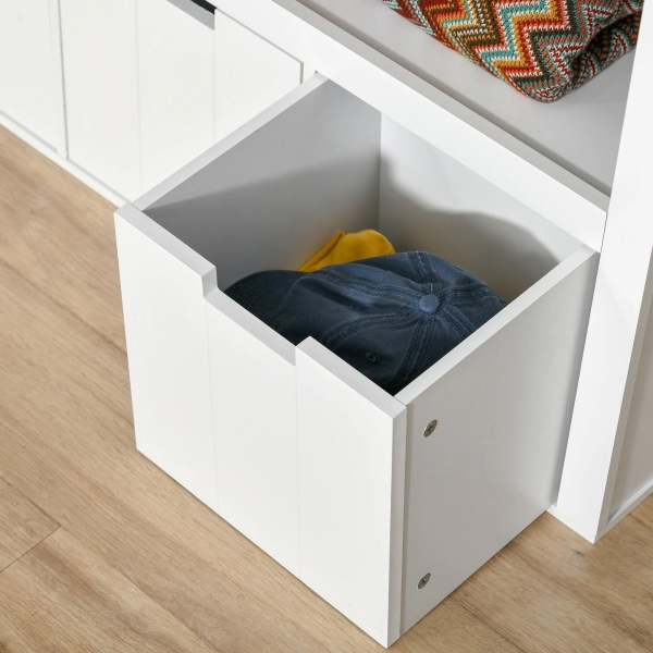 HOMCOM Aparador de Sala de Estar Armário Auxiliar de Armazenamento Moderno com Prateleira Aberta e 3 Gavetas para Dormitório Sala de Estar 102x33x61,5cm Branco - Image 7