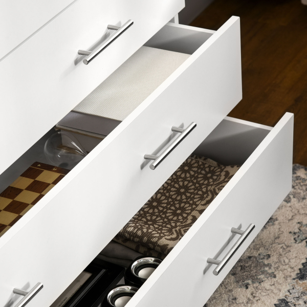 HOMCOM Cómoda com 4 Gavetas Cómoda de Dormitório de Estilo Moderno para Sala de Estar Entrada Corredor 112x38,2x81cm Branco - Image 8