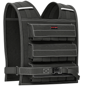 SPORTNOW Colete de Pesos 20 kg Colete de Musculação Ajustável com Bandas Reflectoras Colete de Cross Training  Preto
