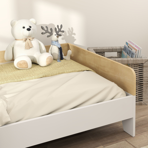 AIYAPLAY Cama para Crianças acima de 3 Anos 143,5x74x40 cm Cama de Madeira para Crianças Carga 80 kg para Dormitório Branco e Madeira - Image 8
