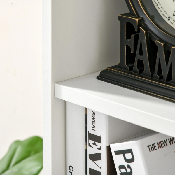 HOMCOM Estante para Livros Estante de Madeira com 7 Compartimentos de Armazenamento Plantas Arquivos para Sala de Estar Dormitório Escritório 50x24x106cm Branco - Image 7
