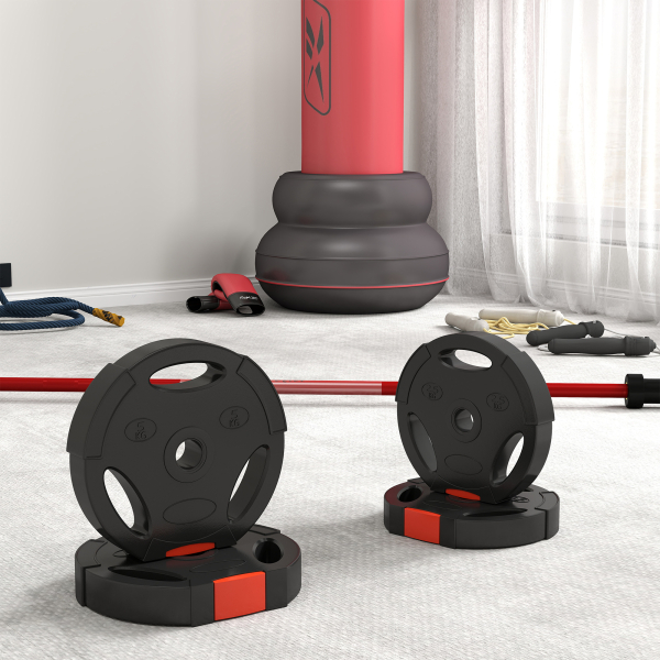 SPORTNOW Conjunto de Discos de Pesos de 4 Peças 2x5 kg e 2x2,5 kg com Orifícios de 2,5 cm para Treino Fitness Preto - Image 7