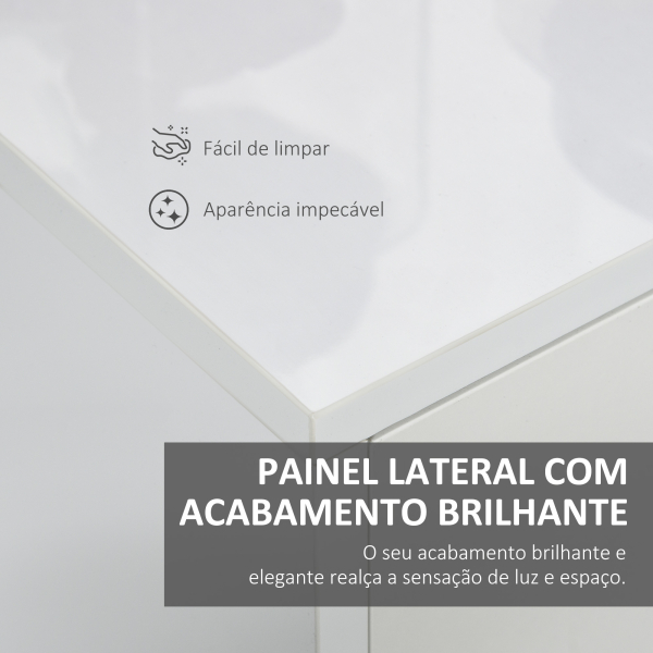 HOMCOM Aparador de Sala de Estar com 3 Portas 2 Gavetas e Prateleira Interior Ajustável Móvel Auxiliar de Armazenamento para Cozinha Dormitório Anti-Rolamento 117x36x74cm Branco - Image 5