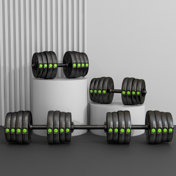 SPORTNOW Kit de Halteres 30 kg 2 em 1 Jogo de Pesos com Barra de Pesos Pega Antiderrapante para Treino de Força  Preto e Verde - Image 9