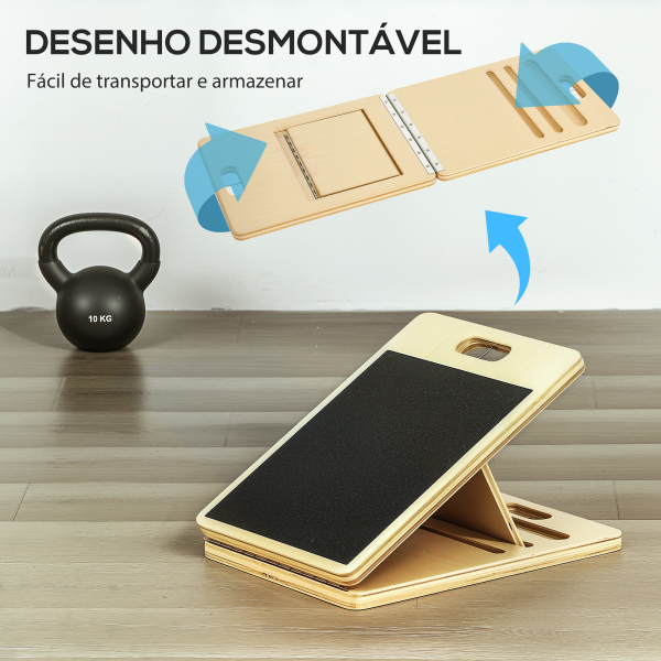 SPORTNOW Barra de Pilates com 6 Faixas Elásticas Tábua Inclinada Ajustável para Treino de Corpo Inteiro em Casa 90x33x3 cm Cinza - Image 7