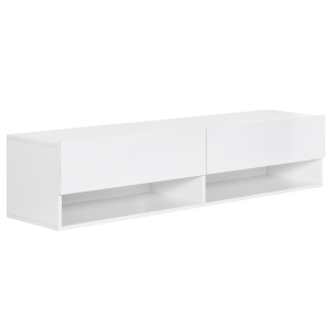 HOMCOM Móvel de TV de Parede com 2 Compartimentos e 2 Armários com  para Televisores de 60 Polegadas 140x32x31 cm Branco