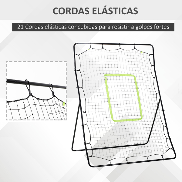 HOMCOM Rede de Beisebol Rede para Prática de Beisebol e Softbol com Estrutura Metálica e Ganchos 123x90x174 cm Preto - Image 6