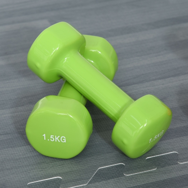 HOMCOM Conjunto de 6 Halteres Hexagonais 3 Pares de 1,5kg, 1kh e 0,5kg Conjunto de Halteres com Maleta de Transporte para Exercícios em Casa Academia Multicor - Image 7