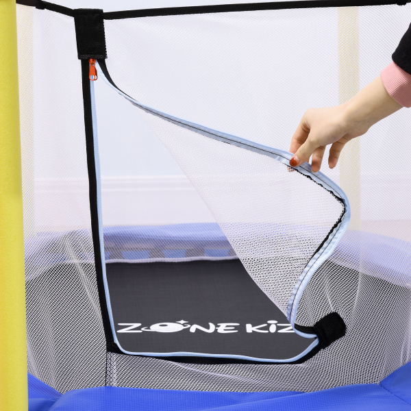ZONEKIZ Trampolim para Crianças com Rede de Segurança 122x122x97 cm Azul - Image 7