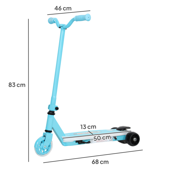AIYAPLAY Trotinete Elétrica para Crianças Máx. 6 km/h Motor 80 W Autonomia Máxima 8 km com Luzes LED Travão Traseiro Azul Claro - Image 3