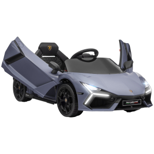 AIYAPLAY Carro Elétrico para Crianças Carro Lamborghini Revuelto com Bateria 12V  Faróis LED e Música 105x60x40 cm Cinza