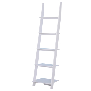 HOMCOM Estante en forma de escada Estante com 5 Prateleiras Modernas Prateleiras de parede  para Banheiro Sala  50x40x195cm