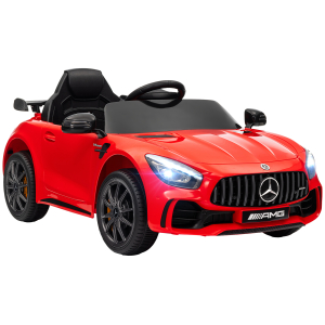 AIYAPLAY Carro Elétrico para Crianças Carro Mercedes-Benz AMG GTR com Bateria 12V Faróis  Buzina e Música 108x67x46 cm Vermelho