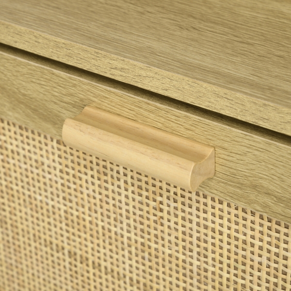 HOMCOM Móvel Sapateira de Entrada com 2 Gavetas Basculantes e 1 Prateleira Aberta para 18 Pares de Sapatos 80x24,5x110 cm Carvalho - Image 8