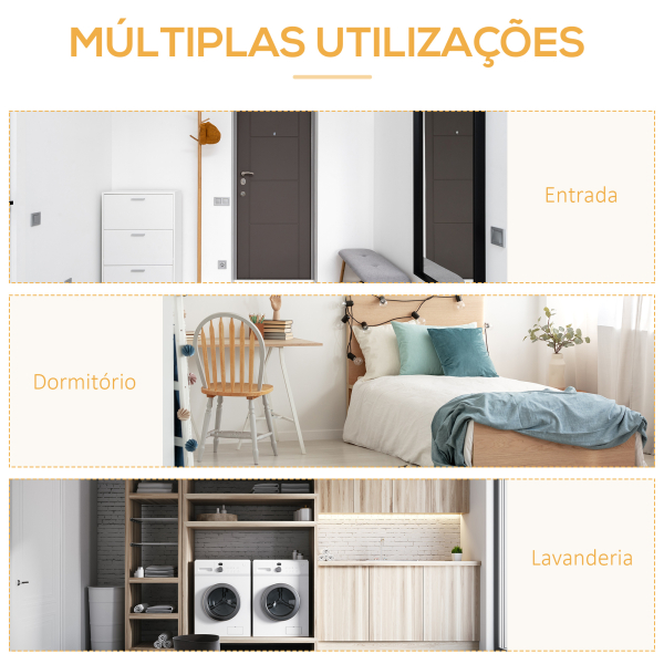 HOMCOM Suporte para Cabides com 4 Prateleiras de Armazenamento e Barra de Pendurar Estilo Industrial 101x39x160cm Madeira e Branco - Image 5