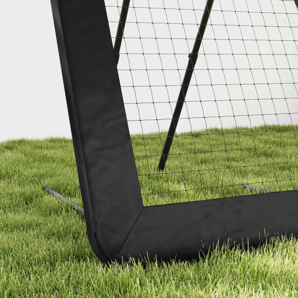 HOMCOM Rede de Rebote Dobrável com 4 Ângulos Ajustáveis para Treinamento de Futebol Beisebol 128x118x108-120cm Preto - Image 9