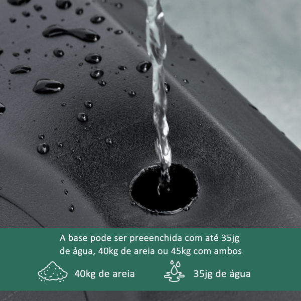 HOMCOM Tabela de Basquetebol para Exterior com Altura Ajustável  206-260 cm Rodas e Base Recarregável Preto - Image 5