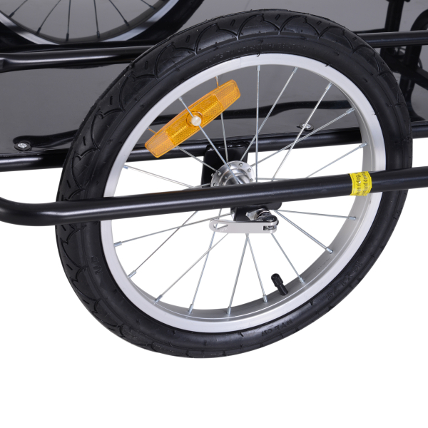 HOMCOM Reboque de Carga para Bicicleta Carrinho Dobrável para Bicicleta com 2 Rodas Refletores Carga 40 kg 155x71,5x77 cm Preto - Image 9