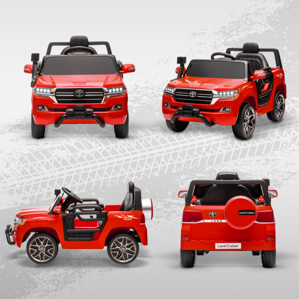 AIYAPLAY Carro Elétrico para Crianças Toyota Land Cruiser 12V com Faróis Buzina Arranque Lento e Música MP3 107x65x55,5 cm Vermelho - Image 9