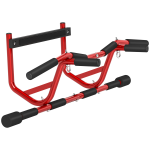SPORTNOW Barra de Elevação Multifuncional Barra de Elevação de Parede Carga 150 kg para Exercícios e Treino Vermelho e Preto
