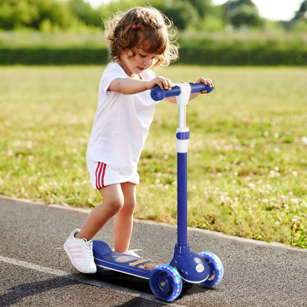 AIYAPLAY Trotinete para Crianças Trotinete com 3 Rodas LED Altura Ajustável Carga 25 kg 52x29x63-76 cm Azul - Image 2