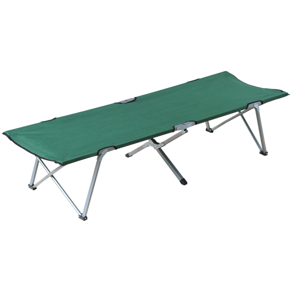 Outsunny Cama de Campismo Dobrável Cama de Campismo com Estrutura Metálica Carga 136 kg para Praia Viagens 193x64x40 cm Verde