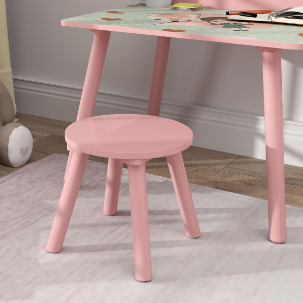 AIYAPLAY Mesa e Cadeira para Crianças com Prateleira para Livros Secretária para Crianças acima de 3 Anos Rosa - Image 9