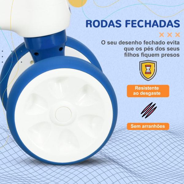 AIYAPLAY Bicicleta sem Pedais para Crianças de 18-36 Meses com Guiador Antiderrapante e 4 Rodas de Ø17 cm  56x30x42 cm Azul - Image 6