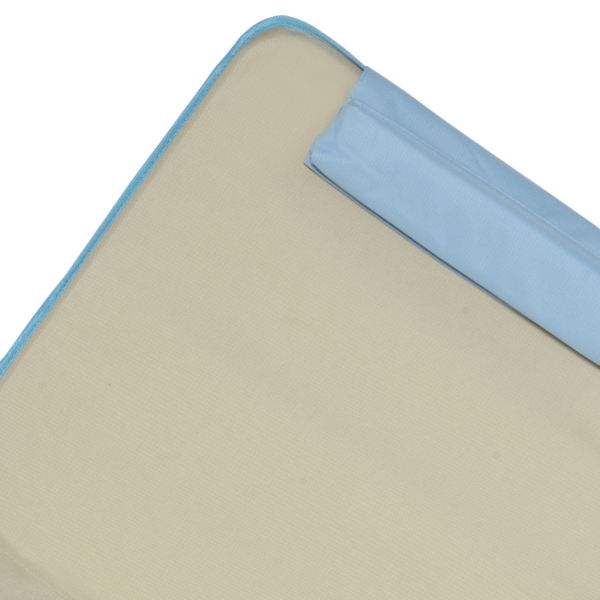 Outsunny Conjunto de 2 Esteiras de Praia Dobráveis 124x53x50cm com Encosto Ajustável e Apoio para a Cabeça Esteira de Praia Tecido Oxford Aço com Bolsa de Transporte Bege e Azul - Image 9