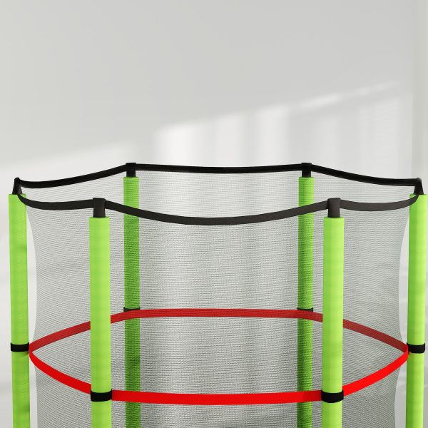 HOMCOM Trampolim Infantil Ø140x190 cm Trampolim para Crianças de 3-6 Anos com Rede de Segurança Carga 45 kg para Interior Verde - Image 8
