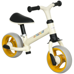 AIYAPLAY Bicicleta sem Pedais para Crianças de 18-48 Meses Bicicleta de Equilíbrio com Assento Ajustável em Altura 66,5x34x47 cm Branco
