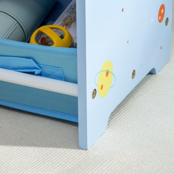 ZONEKIZ Estante para Brinquedos com 9 Caixas de Tecido não Tecido Amovíveis Organizador de Brinquedos 63x30x60 cm Azul - Image 9