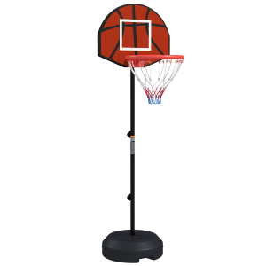 SPORTNOW Tabela de Basquetebol com Altura Ajustável 129-179 cm Aro de Basquetebol com Alvo Magnético e Dardos Ø38x129-179 cm Preto