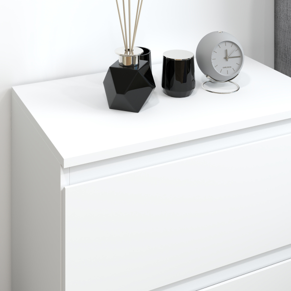 HOMCOM Cómoda com 3 Gavetas de Madeira Cómoda de Dormitório Cómoda Branca Estilo Moderno 55x34x75 cm Branco Brilhante - Image 9