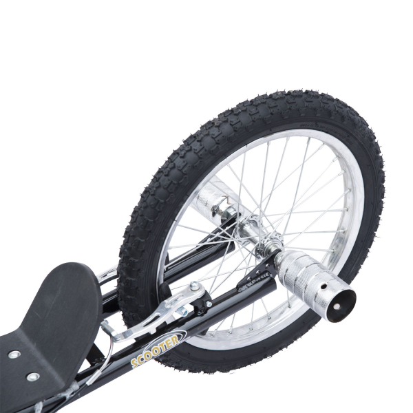HOMCOM Trotinete para Crianças acima de 5 anos Scooter de 2 Rodas Grandes Insufláveis de 16 Polegadas com Freios e Guidão Ajustável em Altura 143x58x92-100cm Preto - Image 5