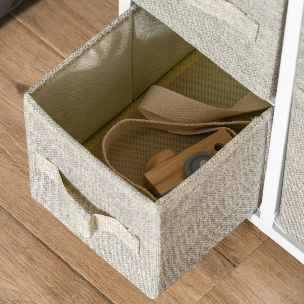 HOMCOM Cómoda com 7 Gavetas de Tecido Cómoda de Armazenamento Multifuncional para Dormitório Sala de Estar Corredor 63,5x30x71cm Cinza - Image 9