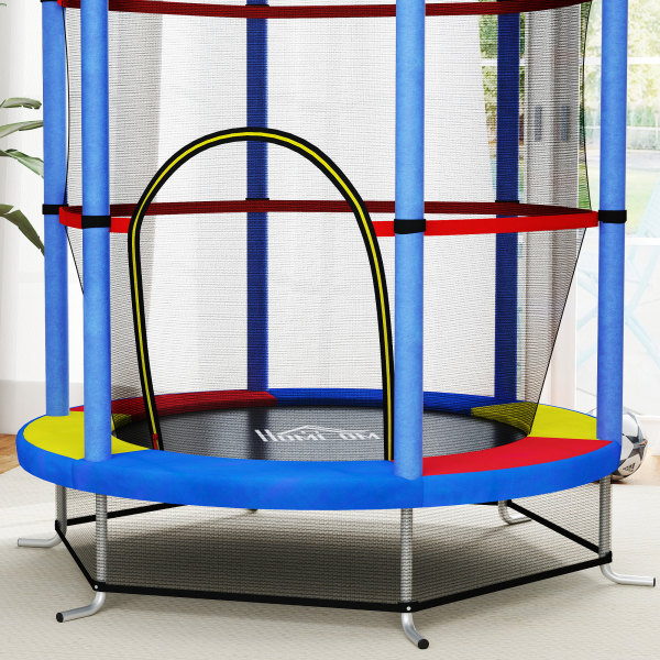 HOMCOM Trampolim Infantil Ø140x190 cm Trampolim para Crianças de 3-6 Anos com Rede de Segurança Carga 45 kg para Interior Azul - Image 8